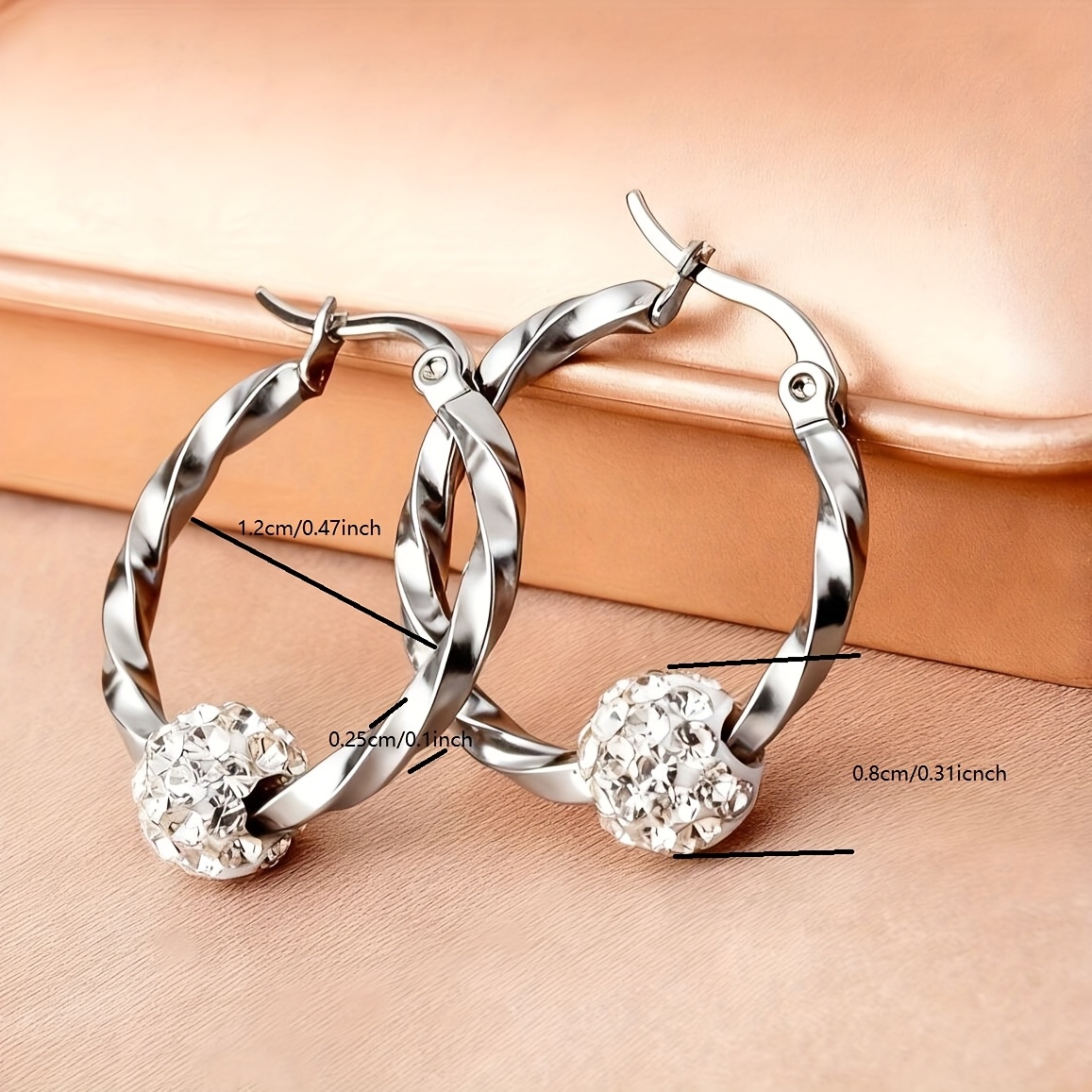 Women's 18K Gold-Plated Stainless Steel Hoop Earrings